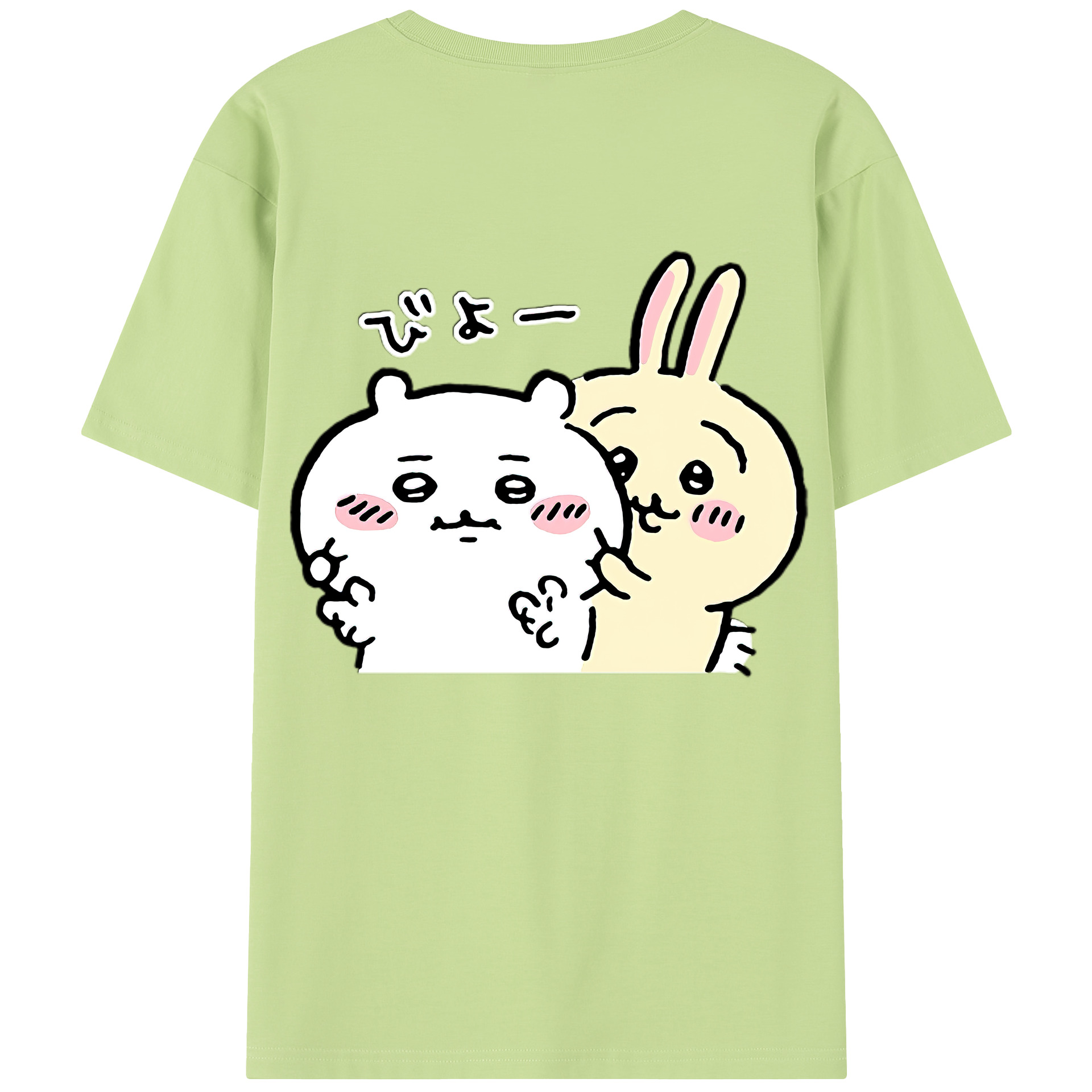 （画像用） ちいかわ うさぎ Chii-kawa usagi 綿100％半袖Tシャツ（背面プリント）